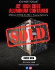 $1,750 SPECIAL — 45' HIGH CUBE ALUMINUM CONTAINER