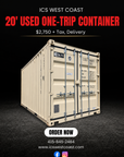 20' Used One-Trip Shipping Container – Excellent Condition