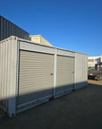 20' Custom Storage Container – 8 Years Old – Dual Partitions + Dual 6' Roll-Up Doors