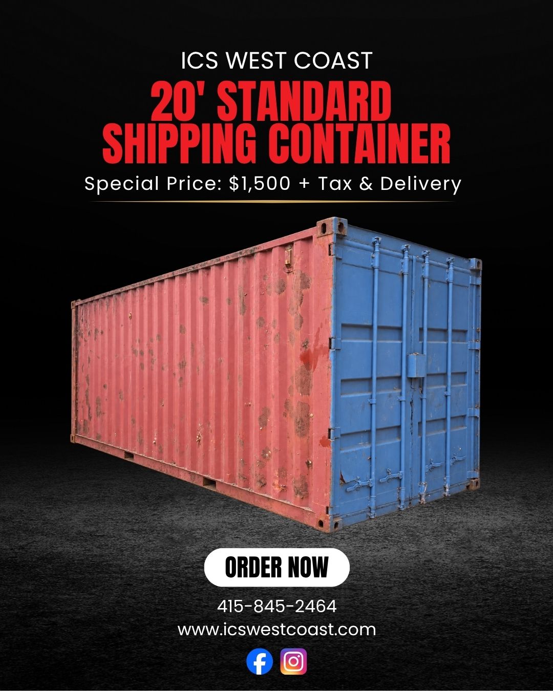 20' Shipping Container AS-IS Special — $1,500