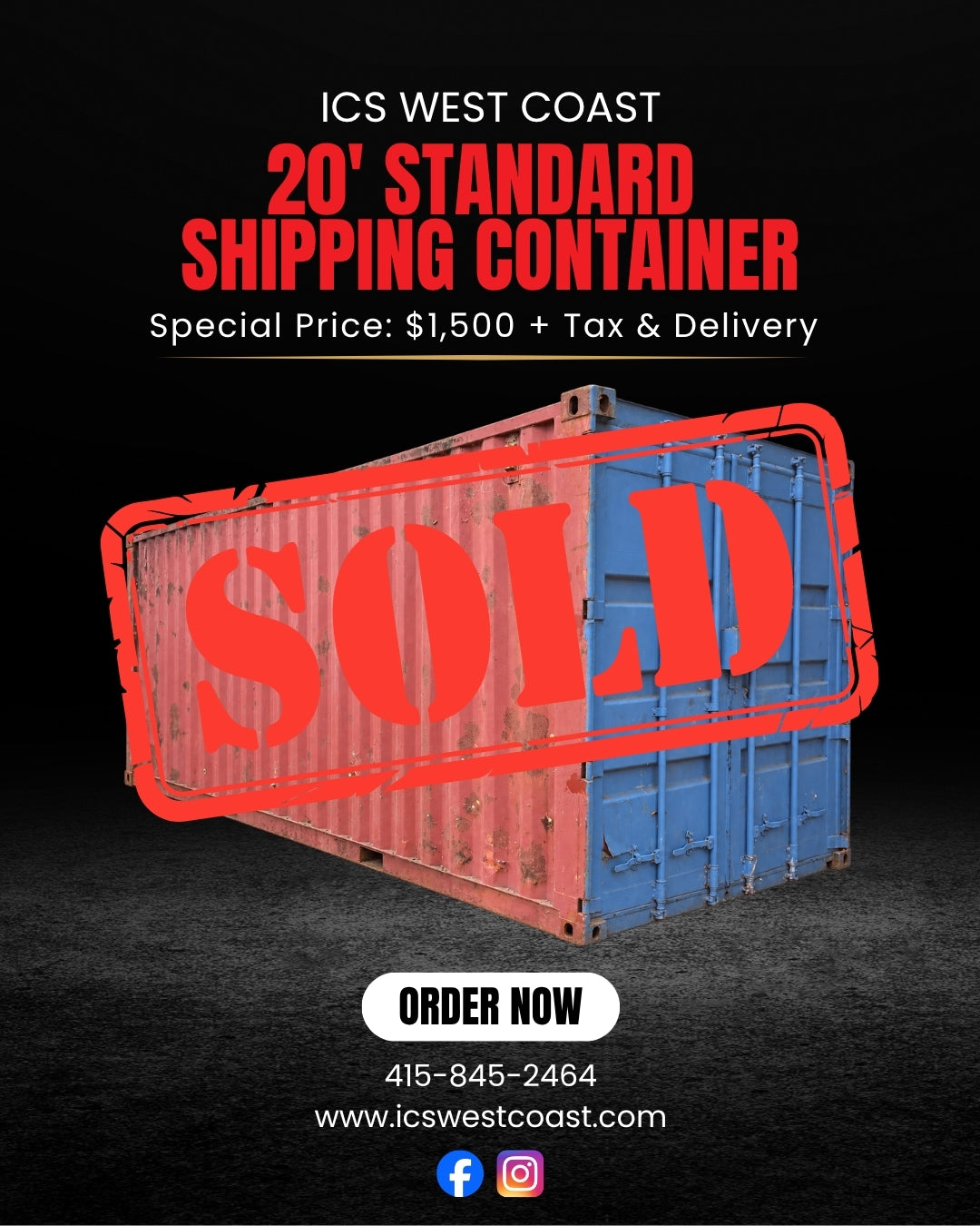 20' Shipping Container AS-IS Special — $1,500