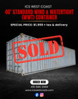 40’ Standard Wind & Watertight (WWT) Container – SPECIAL