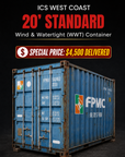 20’ Standard Wind & Watertight (WWT) Shipping Container SPECIAL PRICE: $4,500 DELIVERED