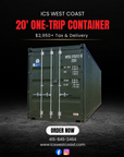 20' One-Trip Dark Green Shipping Container