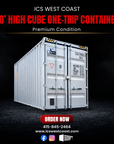 20’ High Cube One-Trip Container (New) – Premium Condition