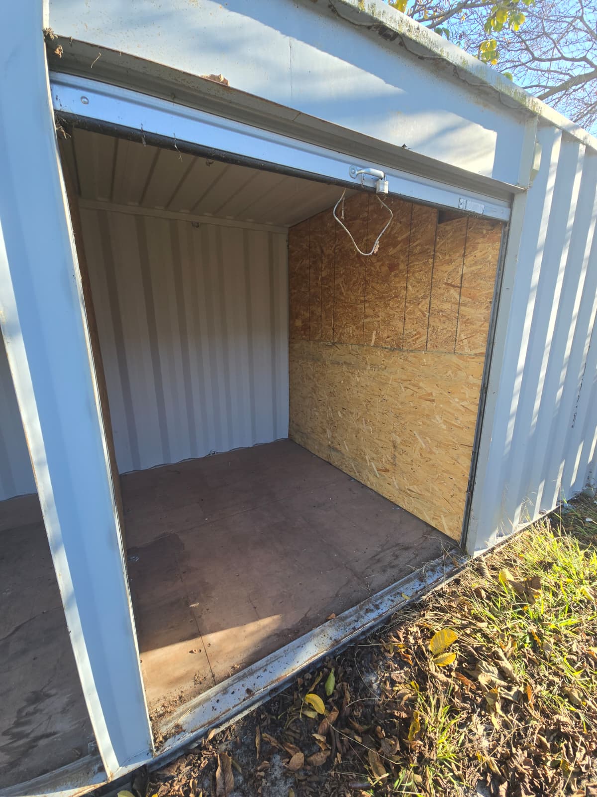 20' Custom Storage Container – 8 Years Old – Dual Partitions + Dual 6' Roll-Up Doors