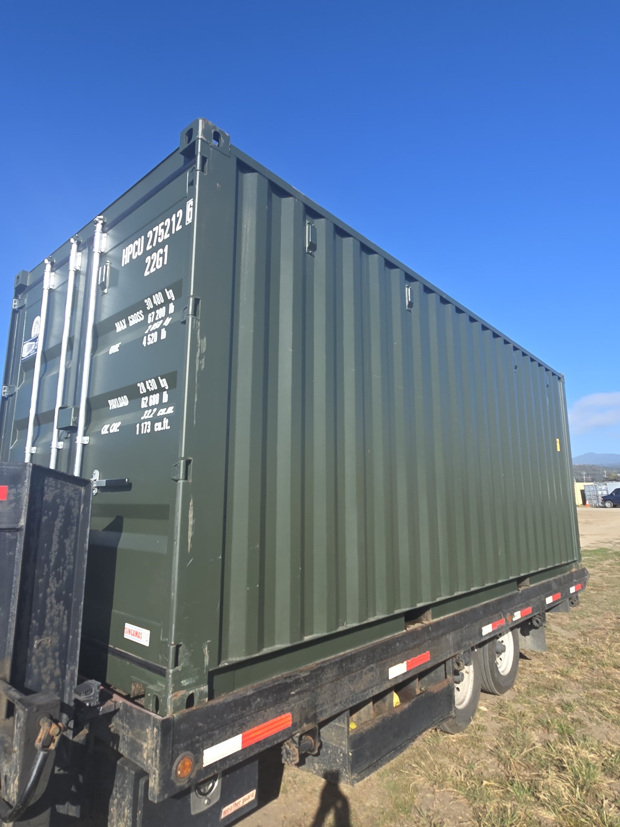 20' One-Trip Dark Green Shipping Container